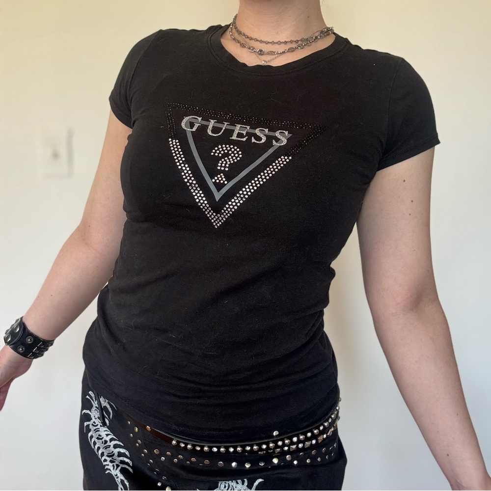 Guess Rhinestone Logo T-Shirt - Picture 3 of 8
